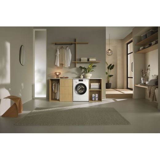 Miele W1 PowerWash & TwinDos WSG883 WCS 8kg Washing Machine with 1600 rpm - White - Washing machine in utility room shot